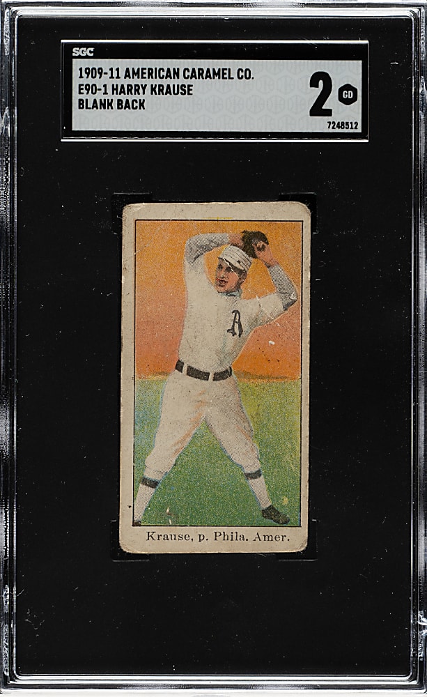1909-1911 E90-1 American Caramel Harry Krause Blank Back SGC GOOD 2