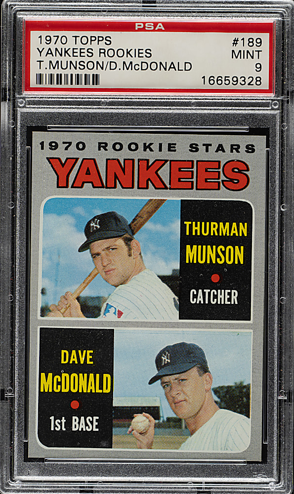 1970 Topps #189 Thurman Munson Rookie PSA MINT 9