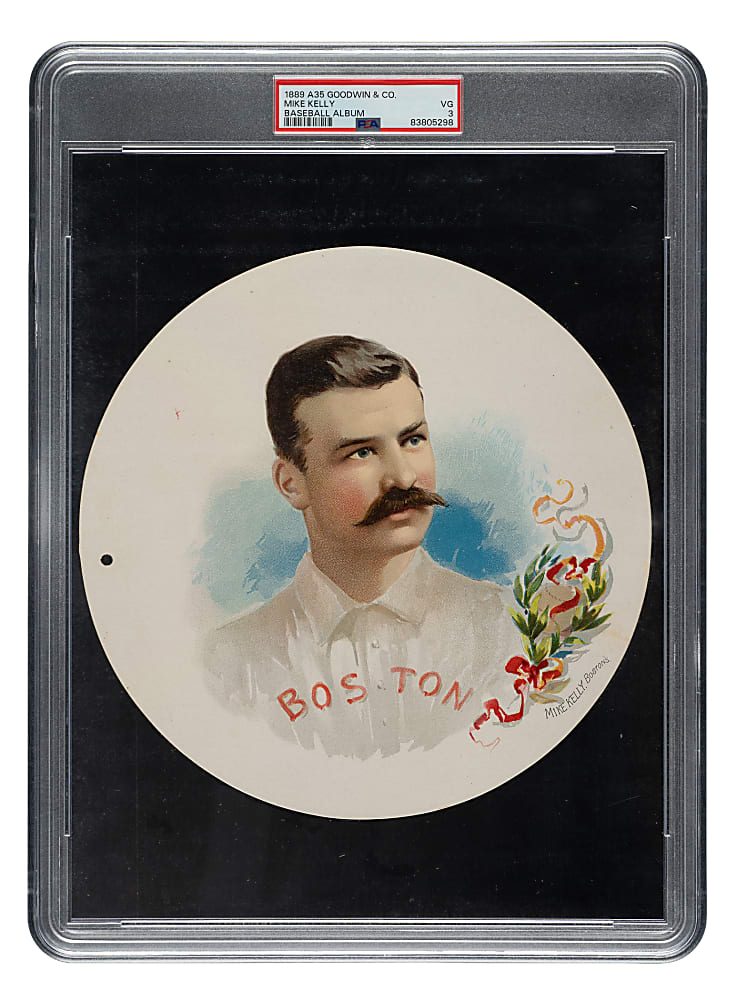 1889 A35 Goodwin Round Album Page Mike "King" Kelly PSA VG 3 - 1 of 1 - Highest Graded!