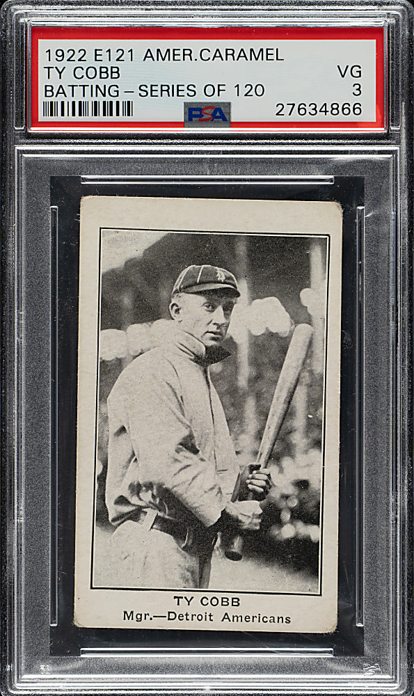 1922 E121 American Caramel (Series of 120) Ty Cobb Batting PSA VG 3