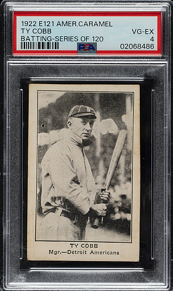 1922 E121 American Caramel (Series of 120) Ty Cobb Batting PSA VG-EX 4