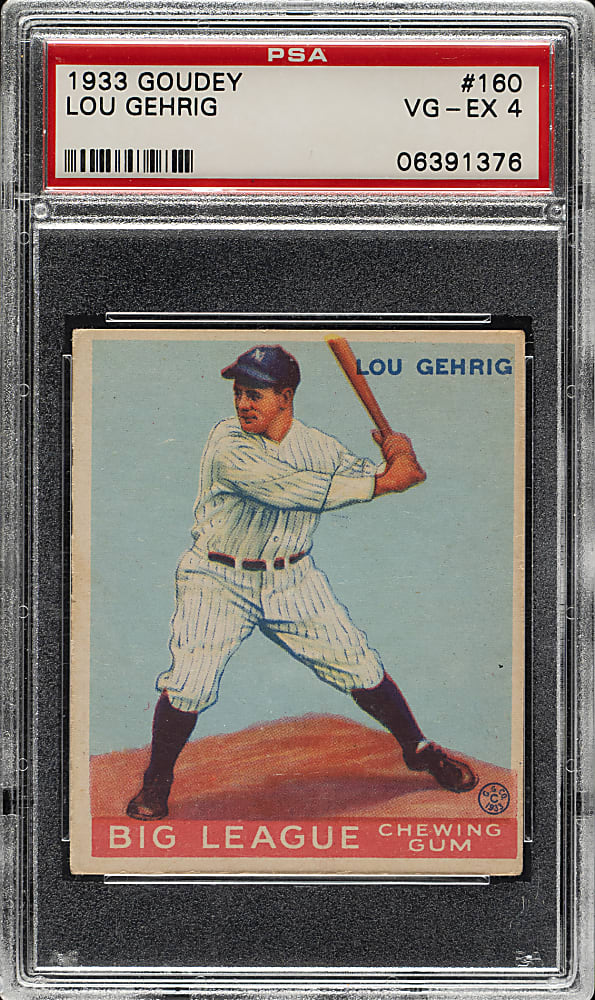 1933 R319 Goudey #160 Lou Gehrig PSA VG-EX 4