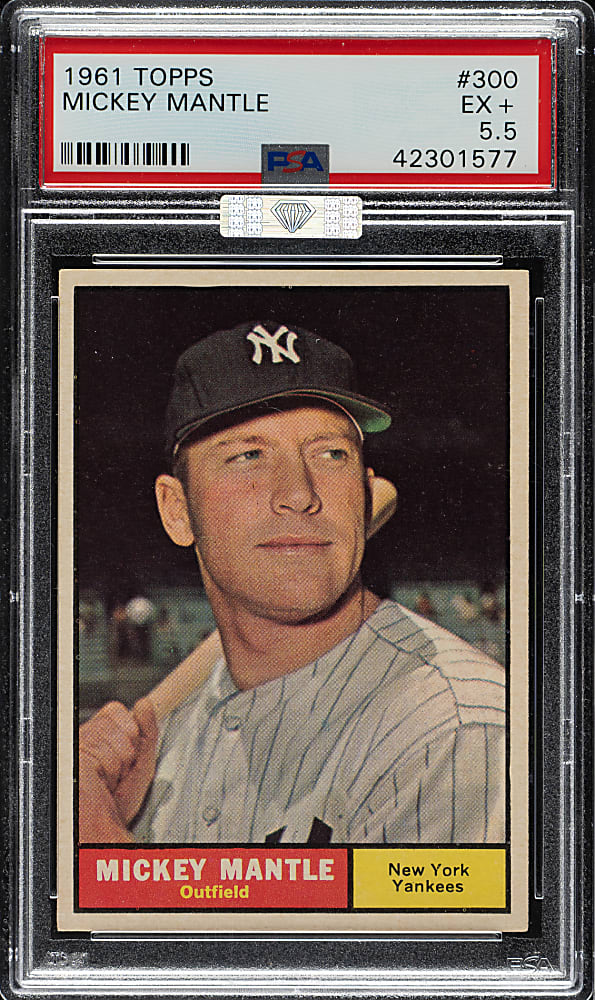 1961 Topps #300 Mickey Mantle PSA EX+ 5.5 (MBA Silver Diamond)