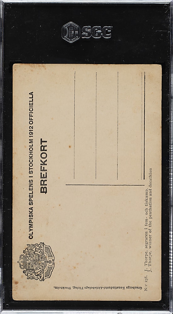 1912 Olympiska Spelens #238 Jim Thorpe Olympics Real-Photo Postcard SGC VG 3