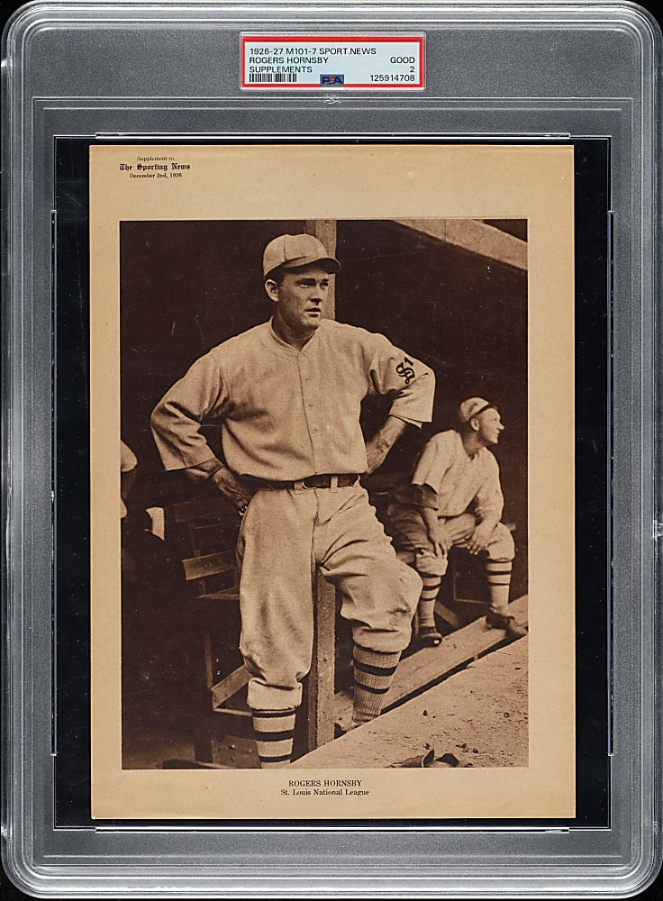 1926-1927 M101-7 Sporting News Supplements Rogers Hornsby PSA GOOD 2 - 1 of 2 - Highest Graded!