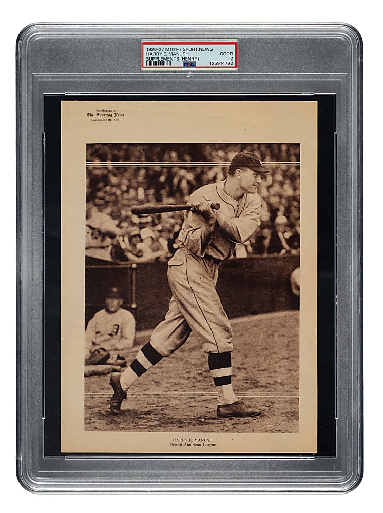 1926-1927 M101-7 Sporting News Supplements Heinie Manush PSA GOOD 2