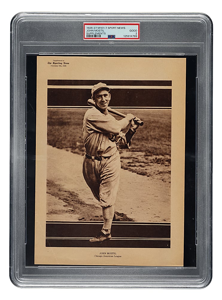 1926-1927 M101-7 Sporting News Supplements John Mostil PSA GOOD 2 - The ONLY Graded Example!