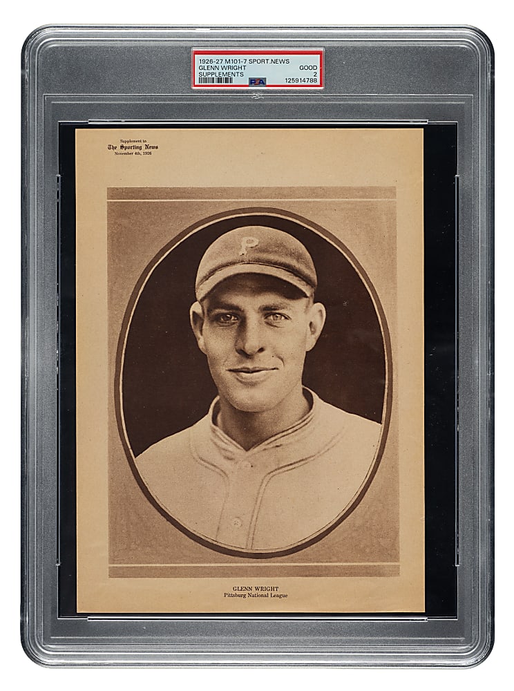 1926-1927 M101-7 Sporting News Supplements Glenn Wright PSA GOOD 2 - The ONLY Graded Example!