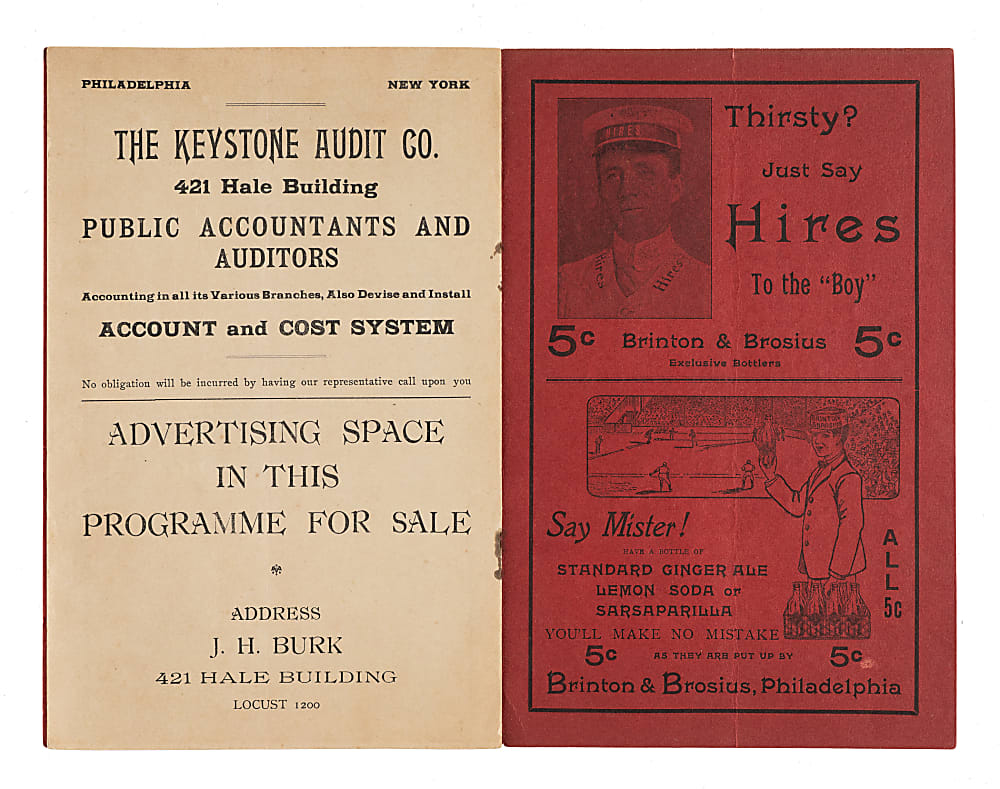 1909 Philadelphia Phillies Scorecard