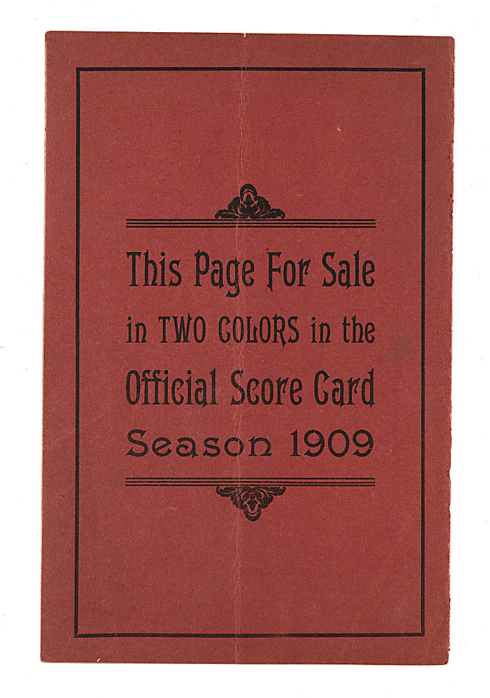 1909 Philadelphia Phillies Scorecard