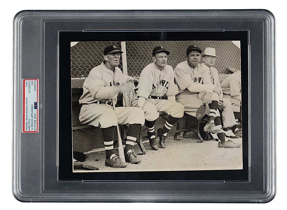 1935 Babe Ruth First Boston Braves Appearance Original Keystone View Photograph PSA/DNA Type I