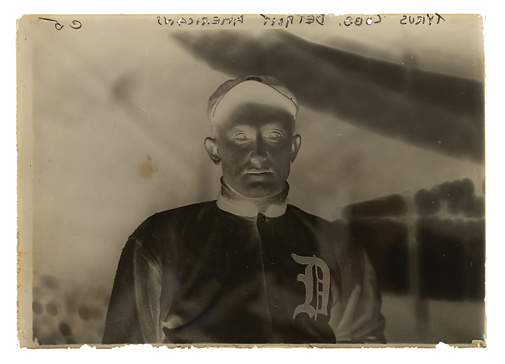 Circa 1915 Ty Cobb Original Brown Brothers Glass-Plate Negative