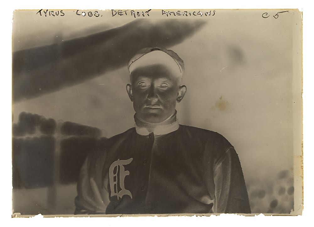 Circa 1915 Ty Cobb Original Brown Brothers Glass-Plate Negative