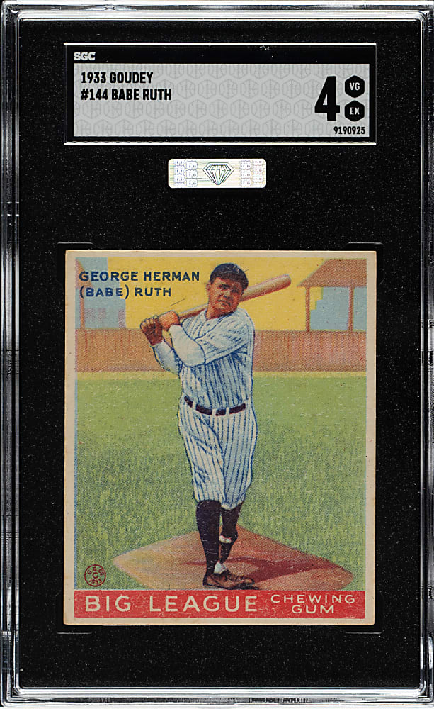 1933 R319 Goudey #144 Babe Ruth SGC VG/EX 4 (MBA Silver Diamond)