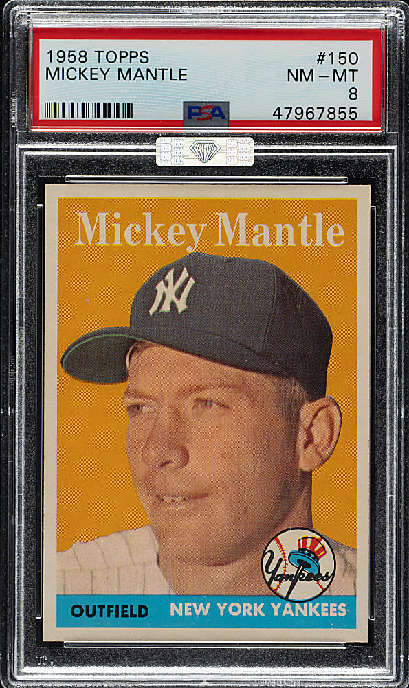 1958 Topps #150 Mickey Mantle PSA NM-MT 8 (MBA Silver Diamond)