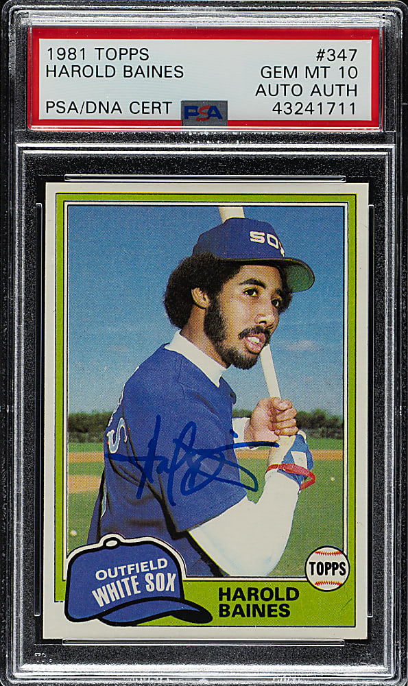 Signed 1981 Topps #347 Harold Baines Rookie PSA GEM MINT 10
