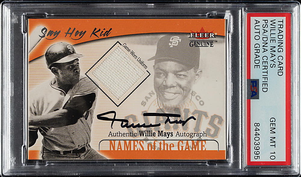 2001 Fleer Genuine Names of the Game Autograph Willie Mays PSA/DNA GEM MINT 10