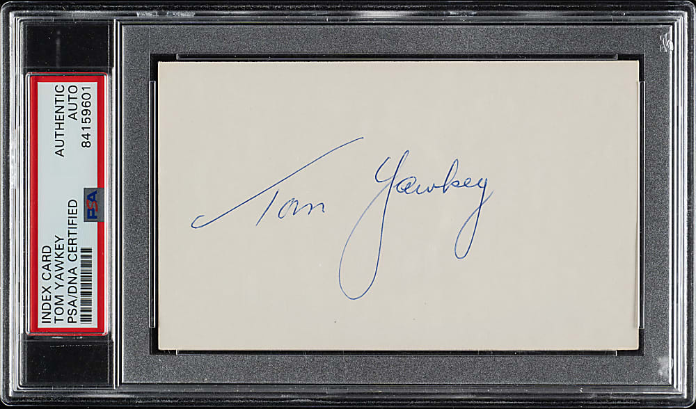 Tom Yawkey Signed Index Card - PSA/DNA