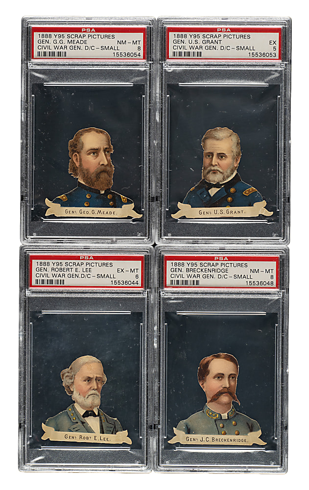 1880s Y95 Scrap Pictures "Civil War Generals" PSA- and SGC-Graded Collection (16) Including Lee, Jackson, and Grant
