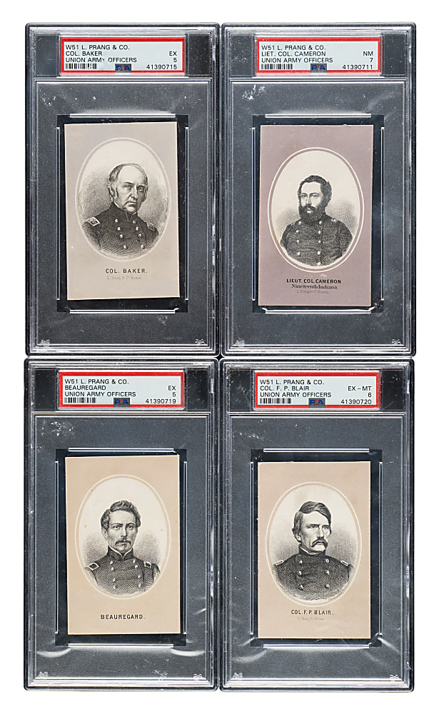 1860 L. Prang & Co. "Prominent Characters, Men of Times" PSA-Graded Collection (48) Including Lee, Jackson and Davis