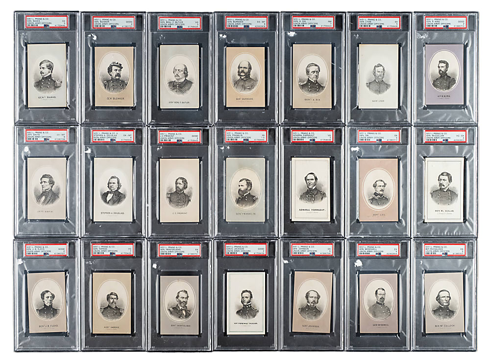 1860 L. Prang & Co. "Prominent Characters, Men of Times" PSA-Graded Collection (48) Including Lee, Jackson and Davis