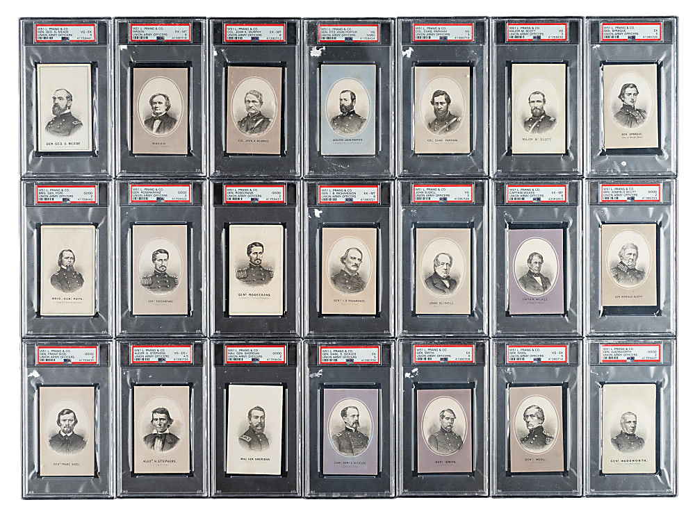 1860 L. Prang & Co. "Prominent Characters, Men of Times" PSA-Graded Collection (48) Including Lee, Jackson and Davis
