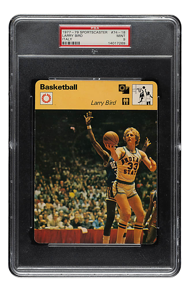 1977-1979 Sportscaster Italy Basketball #74-18 Larry Bird Rookie PSA MINT 9