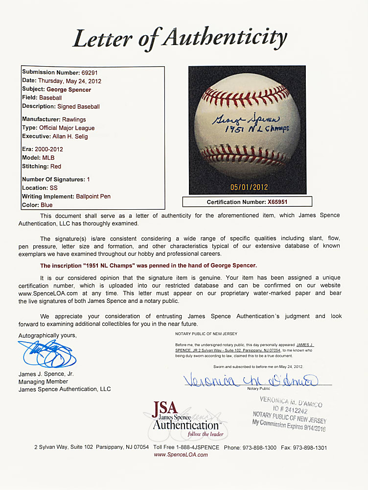 1951 New York Giants National League Champions Single-Signed Baseball Collection (33) Including Mays, Irvin, and Durocher