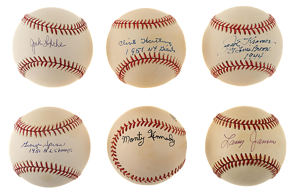 1951 New York Giants National League Champions Single-Signed Baseball Collection (33) Including Mays, Irvin, and Durocher