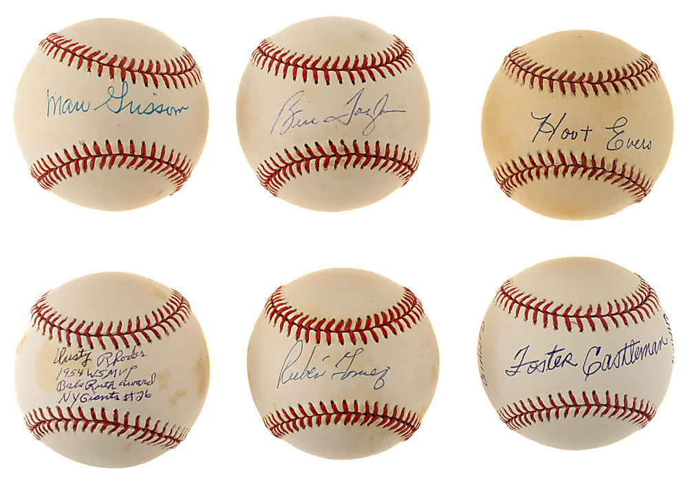 1954 New York Giants World Series Champions Single-Signed Baseball Collection (24) Including Wilhelm and Garagiola