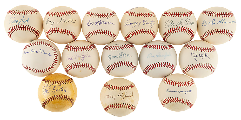 1954 New York Giants World Series Champions Single-Signed Baseball Collection (24) Including Wilhelm and Garagiola