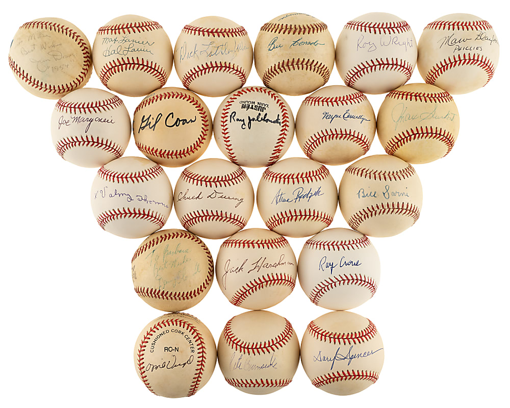 1950s New York Giants Single-Signed Baseball Collection (32)