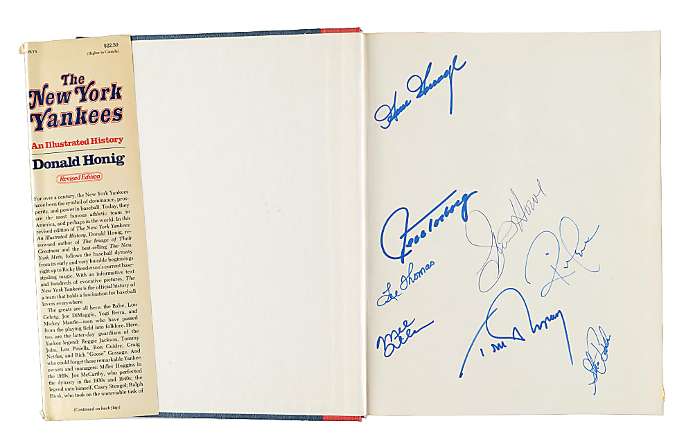 1987 "The New York Yankees: An Illustrated History" Multi-Signed Book with DiMaggio, Rizzuto, and Berra