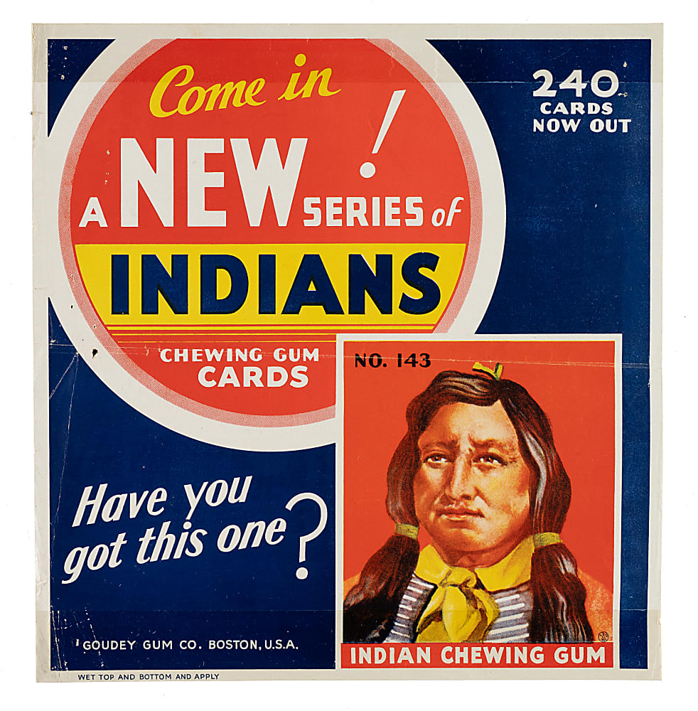 1933 R73 Goudey Indian Gum Store Window Display Advertisement
