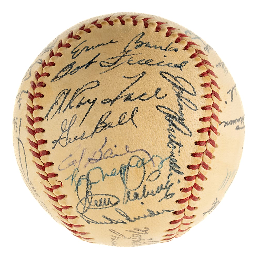 1956 National League All-Star Team-Signed Baseball with Willie Mays and Hank Aaron