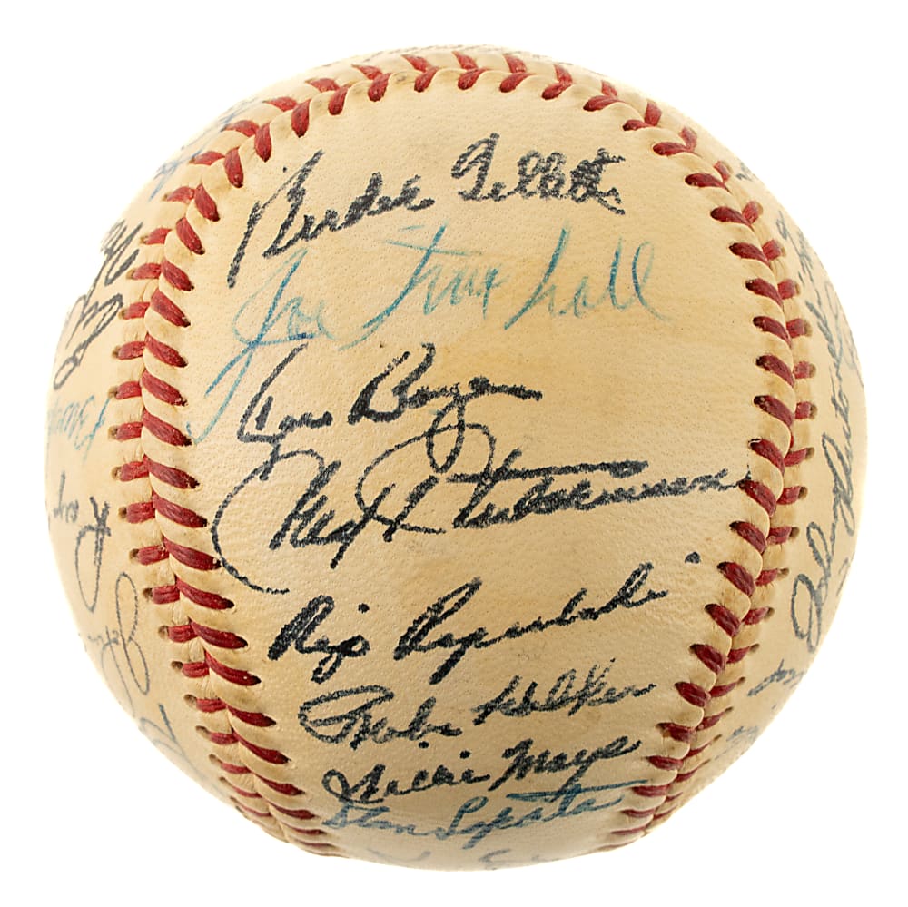 1956 National League All-Star Team-Signed Baseball with Willie Mays and Hank Aaron