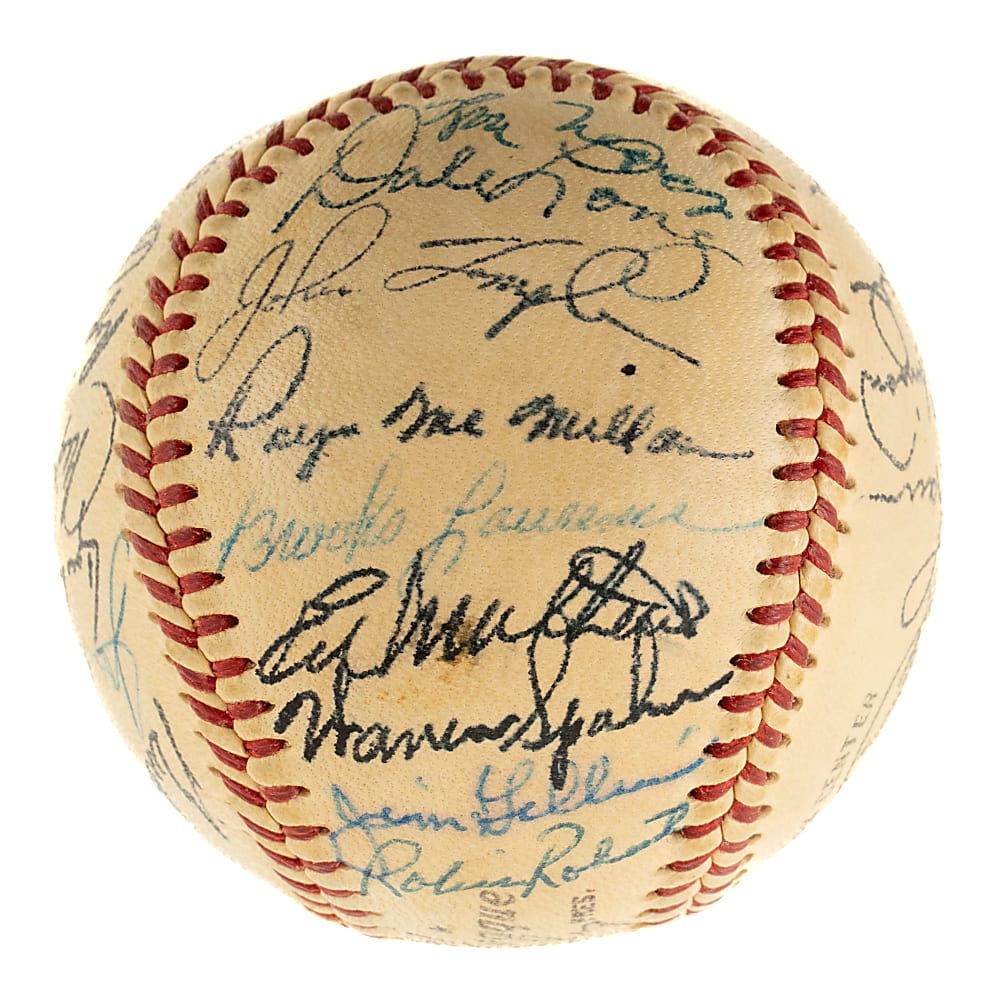 1956 National League All-Star Team-Signed Baseball with Willie Mays and Hank Aaron