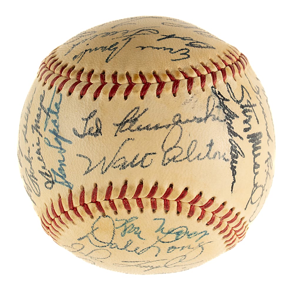 1956 National League All-Star Team-Signed Baseball with Willie Mays and Hank Aaron