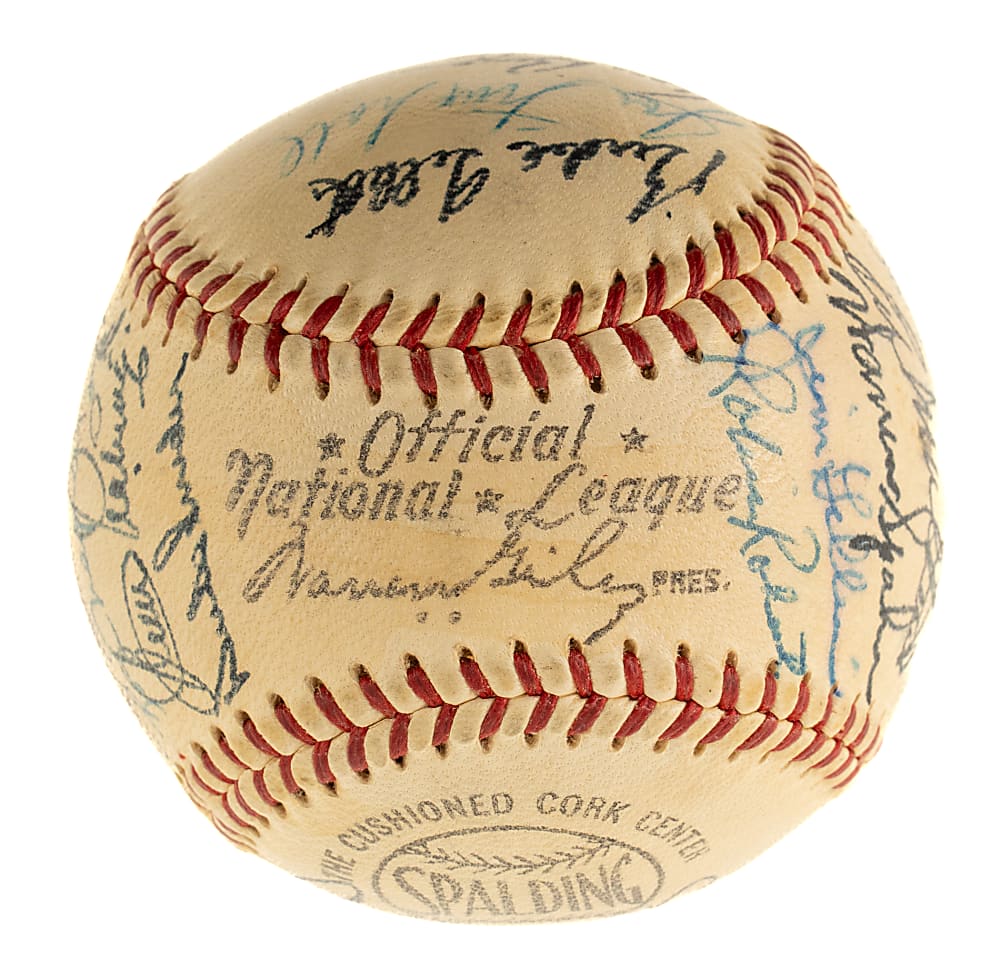 1956 National League All-Star Team-Signed Baseball with Willie Mays and Hank Aaron