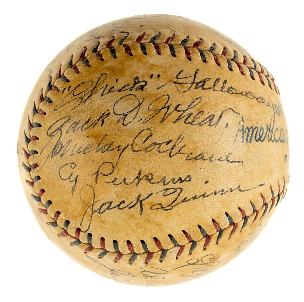 1927 Philadelphia Athletics Team-Signed Baseball with Foxx, Simmons, Wheat, and Collins - JSA