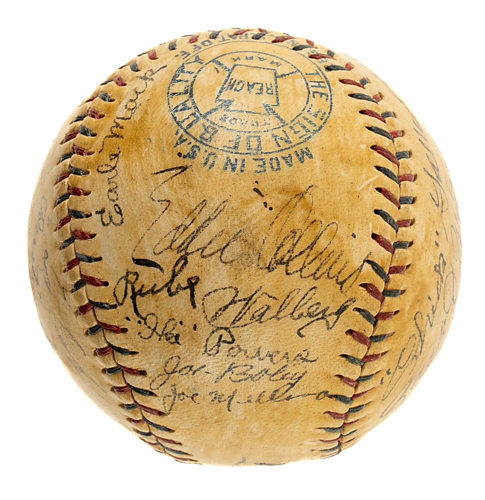 1927 Philadelphia Athletics Team-Signed Baseball with Foxx, Simmons, Wheat, and Collins - JSA