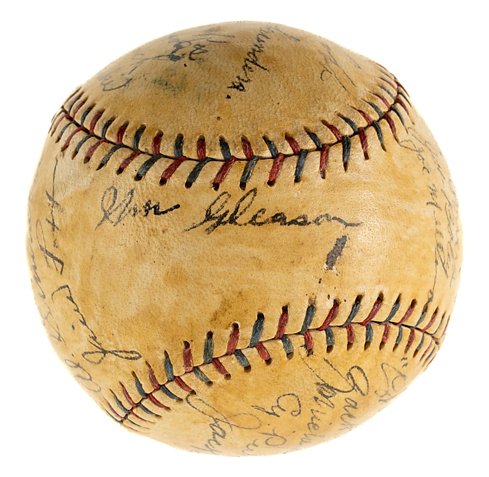 1927 Philadelphia Athletics Team-Signed Baseball with Foxx, Simmons, Wheat, and Collins - JSA