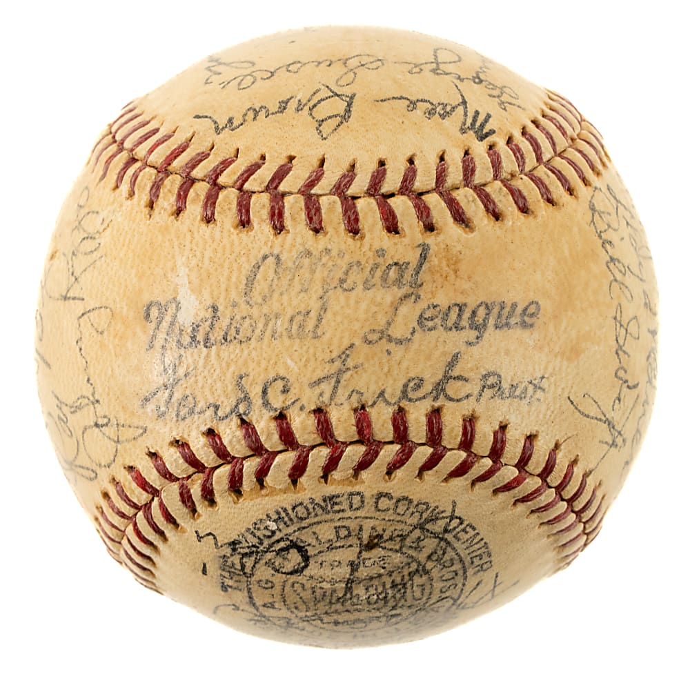 1939 Pittsburgh Pirates Team-Signed Baseball with Honus Wagner and Pie Traynor - JSA