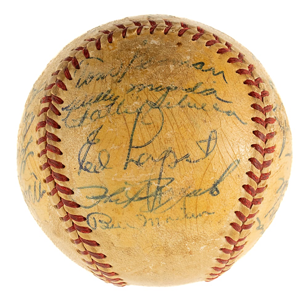 1953 New York Yankees World Champions Team-Signed Baseball with Mickey Mantle and Yogi Berra - JSA