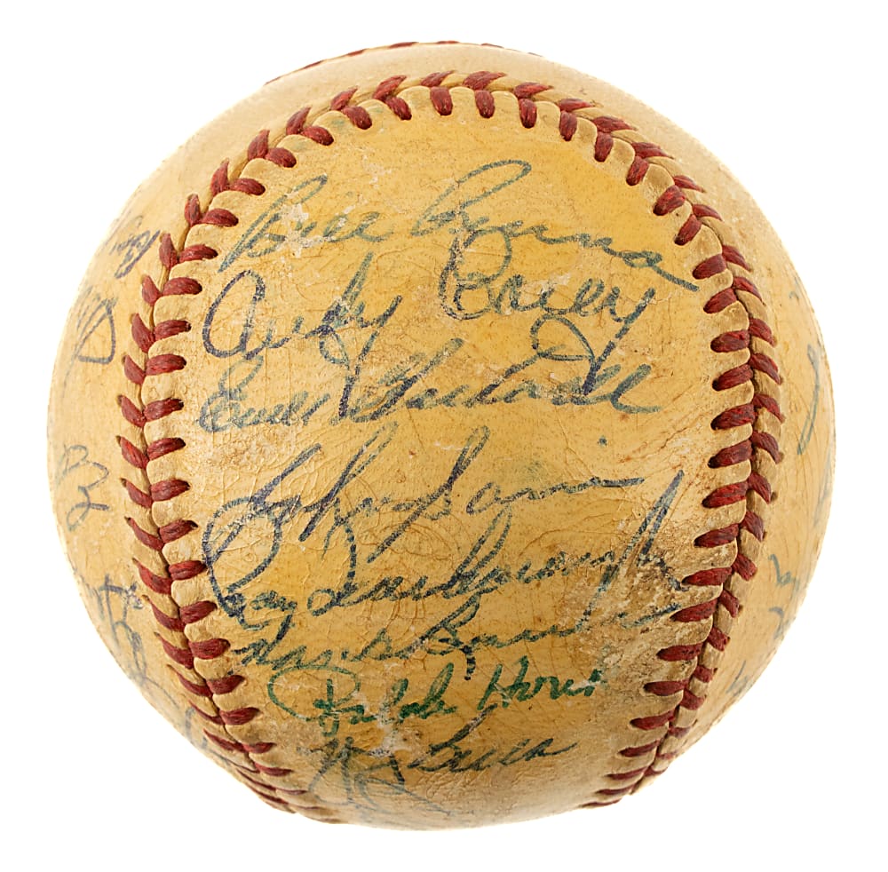 1953 New York Yankees World Champions Team-Signed Baseball with Mickey Mantle and Yogi Berra - JSA