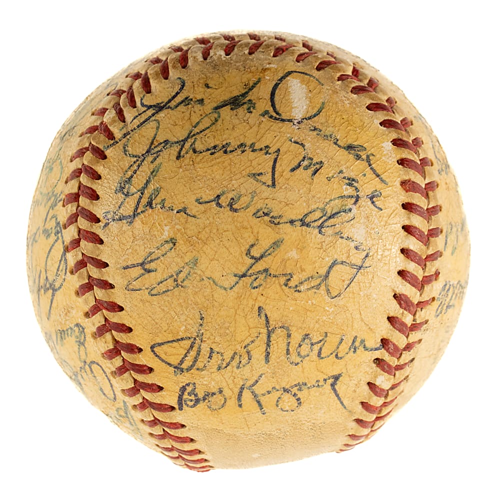 1953 New York Yankees World Champions Team-Signed Baseball with Mickey Mantle and Yogi Berra - JSA