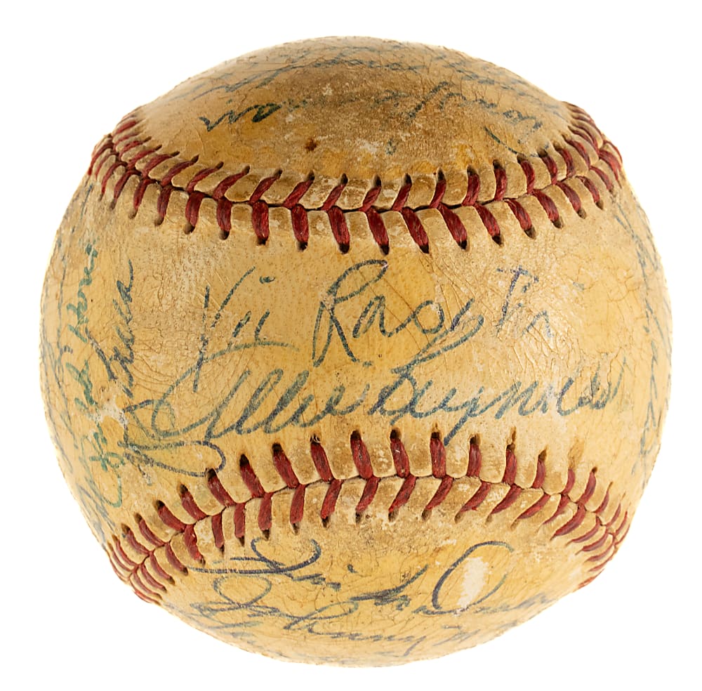 1953 New York Yankees World Champions Team-Signed Baseball with Mickey Mantle and Yogi Berra - JSA
