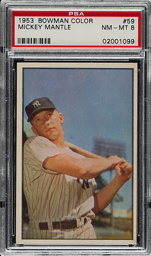 1953 Bowman Color #59 Mickey Mantle PSA NM-MT 8
