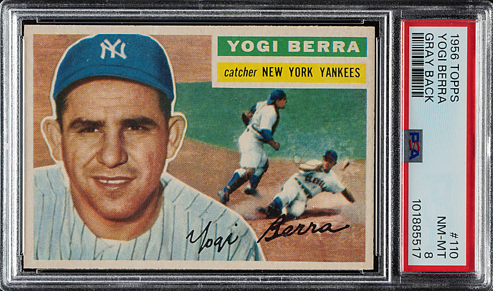 1956 Topps #110 Yogi Berra Gray Back PSA NM-MT 8