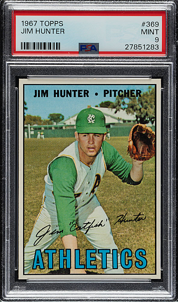 1967 Topps #369 Jim "Catfish" Hunter PSA MINT 9